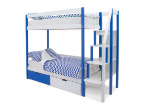 Двухъярусная кровать Svogen с ящиками сине-белый в Тобольске - tobolsk.magazinmebel.ru | фото - изображение 1