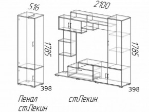 Гостиная Пекин с пеналом Венге-Лоредо в Тобольске - tobolsk.magazinmebel.ru | фото - изображение 3