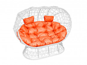 Кокон Лежебока на подставке с ротангом оранжевая подушка в Тобольске - tobolsk.magazinmebel.ru | фото