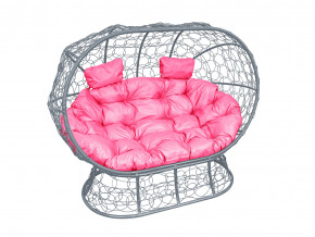 Кокон Лежебока на подставке с ротангом розовая подушка в Тобольске - tobolsk.magazinmebel.ru | фото - изображение 1