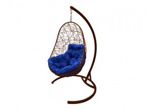 Кокон Овал с ротангом синяя подушка в Тобольске - tobolsk.magazinmebel.ru | фото - изображение 1