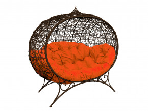 Кокон Улей на ножках с ротангом оранжевая подушка в Тобольске - tobolsk.magazinmebel.ru | фото