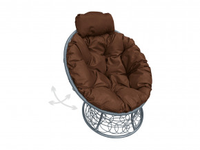 Кресло Папасан мини пружинка с ротангом коричневая подушка в Тобольске - tobolsk.magazinmebel.ru | фото