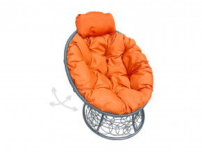 Кресло Папасан мини пружинка с ротангом оранжевая подушка в Тобольске - tobolsk.magazinmebel.ru | фото