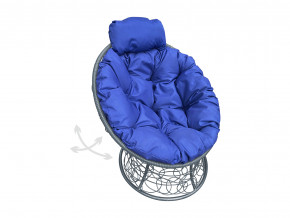Кресло Папасан мини пружинка с ротангом синяя подушка в Тобольске - tobolsk.magazinmebel.ru | фото