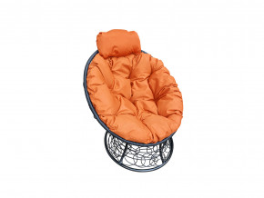 Кресло Папасан мини с ротангом оранжевая подушка в Тобольске - tobolsk.magazinmebel.ru | фото