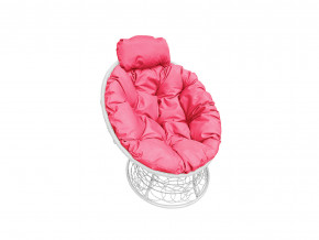 Кресло Папасан мини с ротангом розовая подушка в Тобольске - tobolsk.magazinmebel.ru | фото