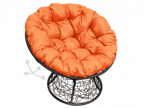 Кресло Папасан пружинка с ротангом оранжевая подушка в Тобольске - tobolsk.magazinmebel.ru | фото