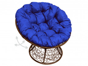 Кресло Папасан пружинка с ротангом синяя подушка в Тобольске - tobolsk.magazinmebel.ru | фото