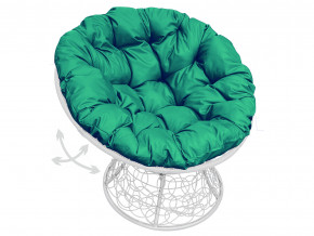 Кресло Папасан пружинка с ротангом зелёная подушка в Тобольске - tobolsk.magazinmebel.ru | фото