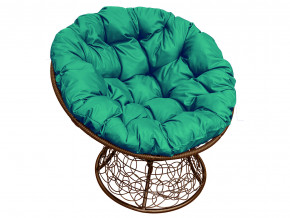 Кресло Папасан с ротангом зелёная подушка в Тобольске - tobolsk.magazinmebel.ru | фото