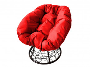 Кресло Пончик с ротангом красная подушка в Тобольске - tobolsk.magazinmebel.ru | фото