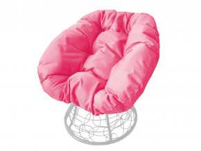 Кресло Пончик с ротангом розовая подушка в Тобольске - tobolsk.magazinmebel.ru | фото - изображение 1