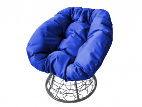 Кресло Пончик с ротангом синяя подушка в Тобольске - tobolsk.magazinmebel.ru | фото