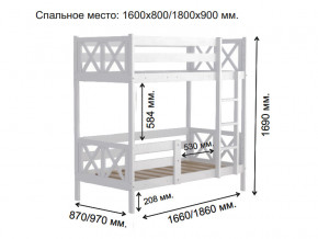 Кровать 2-х ярусная Аист-2 Классика белый 1800х900 мм в Тобольске - tobolsk.magazinmebel.ru | фото - изображение 2