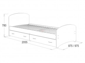 Кровать-6 одинарная с 2-мя ящиками 900*2000 млечный дуб в Тобольске - tobolsk.magazinmebel.ru | фото - изображение 2