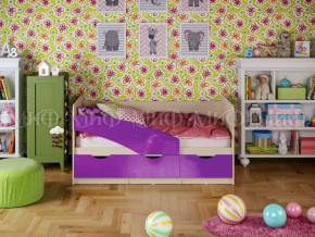 Кровать Бабочки 1600 Фиолетовый металлик в Тобольске - tobolsk.magazinmebel.ru | фото