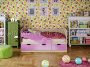 Кровать Бабочки 1600 Сиреневый металлик в Тобольске - tobolsk.magazinmebel.ru | фото