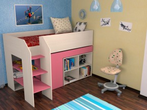 Кровать чердак Теремок 2 Розовый в Тобольске - tobolsk.magazinmebel.ru | фото - изображение 1