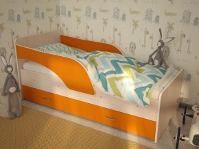 Кровать детская Максимка млечный дуб-оранж в Тобольске - tobolsk.magazinmebel.ru | фото