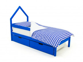 Кровать-домик мини Svogen с ящиками и бортиком синий в Тобольске - tobolsk.magazinmebel.ru | фото - изображение 1