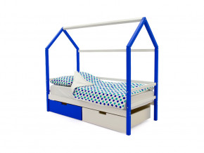 Кровать-домик Svogen с ящиками сине-белый в Тобольске - tobolsk.magazinmebel.ru | фото