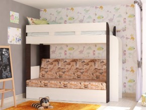 Кровать двухъярусная Карамель 75 венге ткань савана в Тобольске - tobolsk.magazinmebel.ru | фото