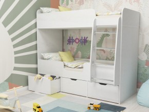 Кровать двухъярусная Малыш двойняшка белый в Тобольске - tobolsk.magazinmebel.ru | фото