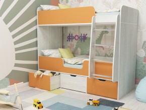 Кровать двухъярусная Малыш двойняшка винтерберг-оранжевый в Тобольске - tobolsk.magazinmebel.ru | фото