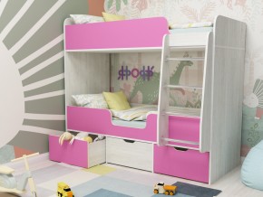 Кровать двухъярусная Малыш двойняшка винтерберг-розовый в Тобольске - tobolsk.magazinmebel.ru | фото - изображение 1