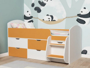 Кровать Малыш-7 белое дерево-оранжевый в Тобольске - tobolsk.magazinmebel.ru | фото