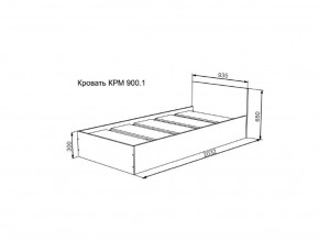 Кровать Мори КРМ 900.1 графит в Тобольске - tobolsk.magazinmebel.ru | фото - изображение 2