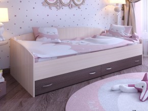 Кровать с выкатными ящиками Дуб молочный-Бодего в Тобольске - tobolsk.magazinmebel.ru | фото