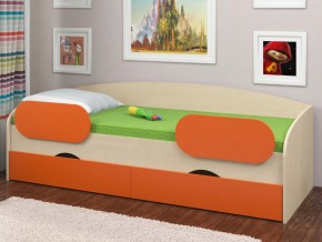 Кровать Соня 2 дуб молочный-оранжевый в Тобольске - tobolsk.magazinmebel.ru | фото - изображение 2
