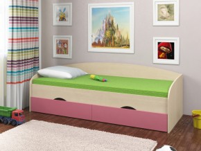Кровать Соня 2 дуб молочный-розовый в Тобольске - tobolsk.magazinmebel.ru | фото