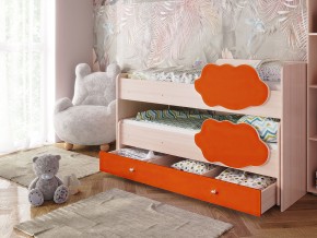 Кровать Соник с ящиком млечный дуб-оранж в Тобольске - tobolsk.magazinmebel.ru | фото