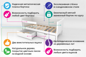 Кровать-тахта Svogen мягкая с ящиками и бортиком с фото белый/лисята в Тобольске - tobolsk.magazinmebel.ru | фото - изображение 2