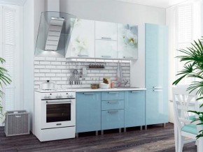 Кухня 2100 Бьянка голубые блестки в Тобольске - tobolsk.magazinmebel.ru | фото - изображение 1