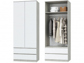 Шкаф для одежды 2х дверный с ящиками Лори дуб серый, белый в Тобольске - tobolsk.magazinmebel.ru | фото