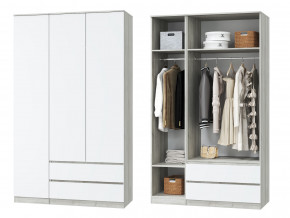 Шкаф для одежды трехдверный Лори дуб серый, белый в Тобольске - tobolsk.magazinmebel.ru | фото