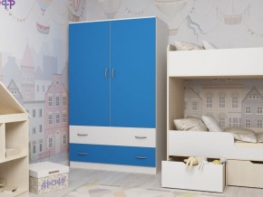 Шкаф двухстворчатый белый-голубой в Тобольске - tobolsk.magazinmebel.ru | фото - изображение 1