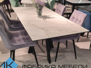 Стол SKM 120 керамика белый мрамор/подстолье черное в Тобольске - tobolsk.magazinmebel.ru | фото - изображение 2