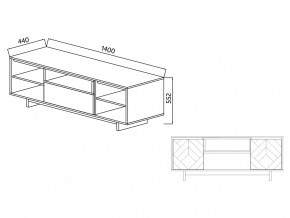 Тумба для ТВА Moderno-1400 Ф2 в Тобольске - tobolsk.magazinmebel.ru | фото - изображение 4